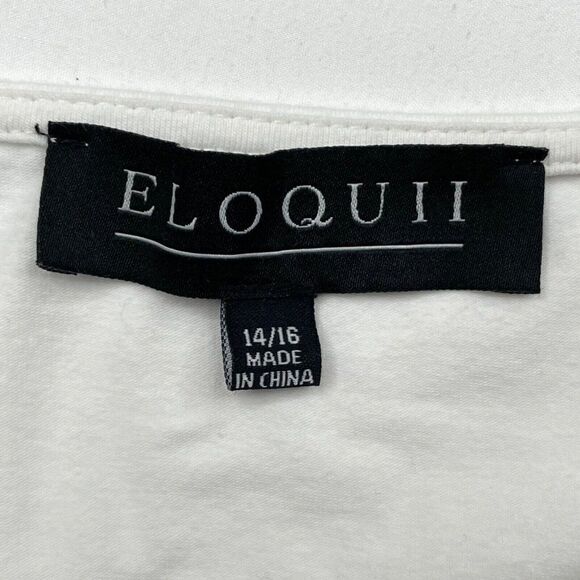 Eloquii Ruched Tee White  - Picture 3 of 7